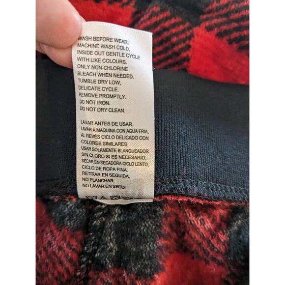 Holiday Fam Jams Fleece Pajama Pants S Red Black Plaid Buffalo Check Pjs Womens - Picture 4 of 10
